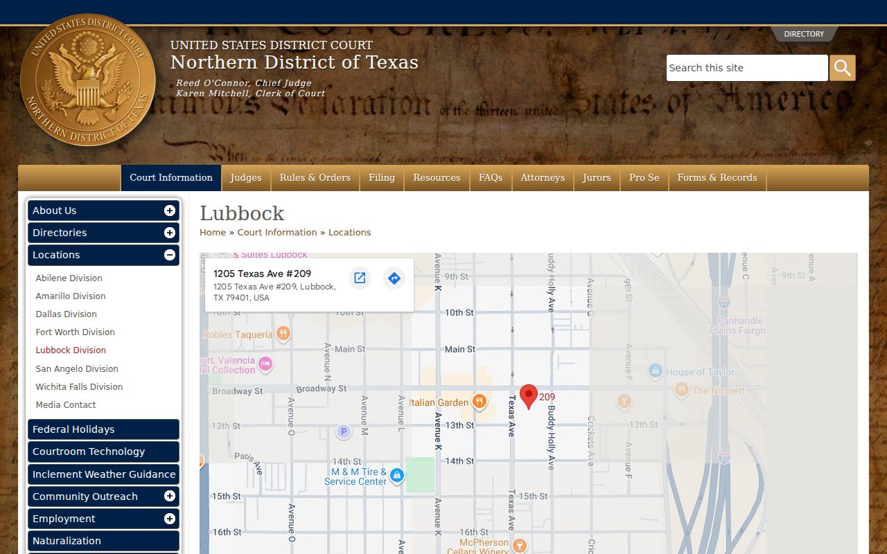 Federal criminal court serving Hockley County through the Lubbock Division