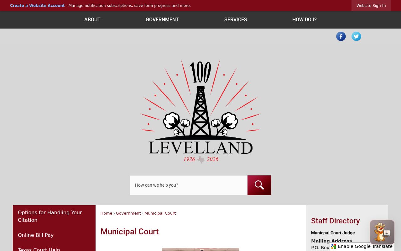 Levelland criminal records through Levelland Municipal Court