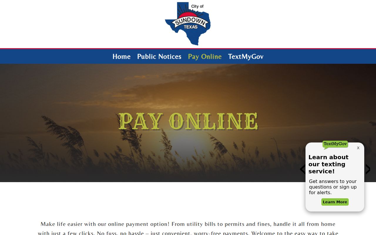 Sundown criminal records and municipal payment page distinction